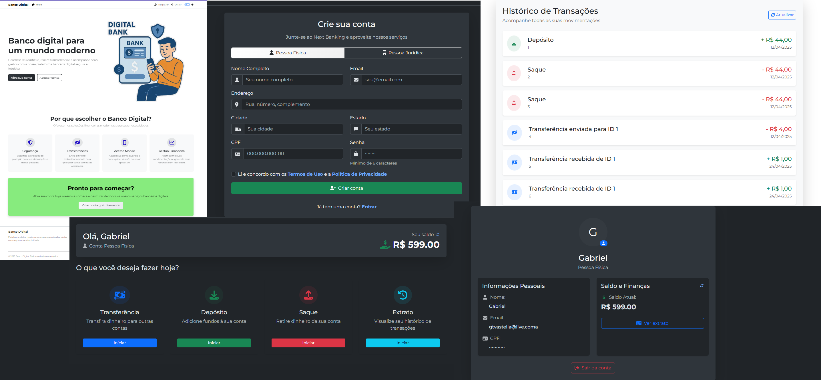 Aplicação de banco digital fullstack